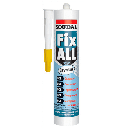 Клей-герметик гибридный Soudal Fix All Crystal прозрачный, 290 мл