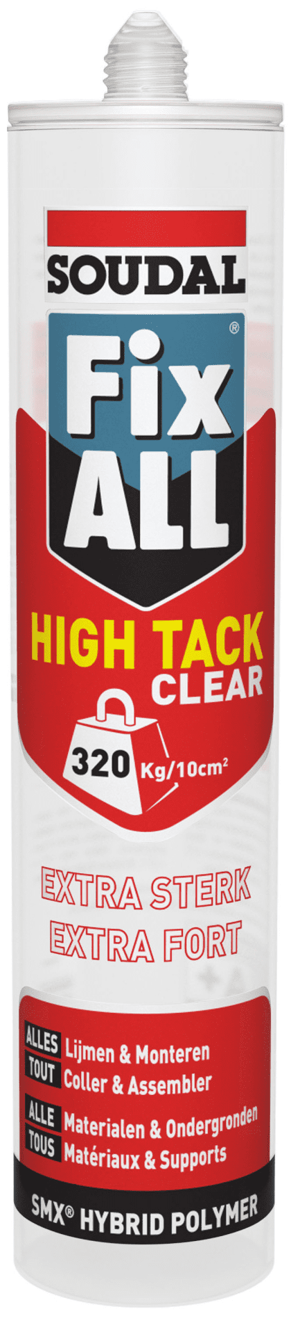 Клей-герметик гибридный Soudal Fix All Hight Tack прозрачный, 290 мл