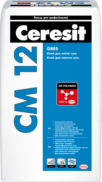 Клей для плитки Ceresit CM 12 Gres 25 кг