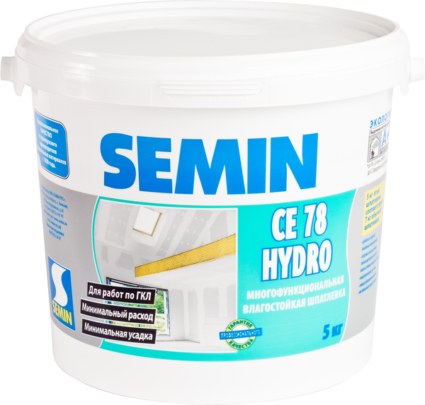 Шпатлевка влагостойкая SEMIN CE 78 HYDRO, 5 кг