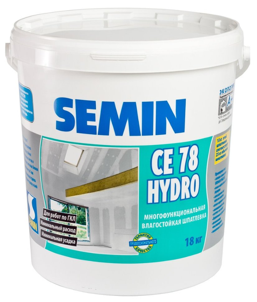 Шпатлевка влагостойкая SEMIN CE 78 HYDRO, 18 кг