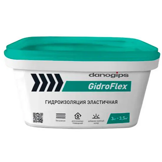 Гидроизоляция эластичная Danogips GidroFlex 3 кг